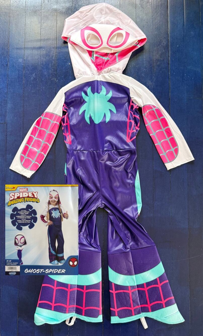 Ghost Spider Spider-Man Halloween Costume Girls Size 3T / 4T Purple Spidey NEW